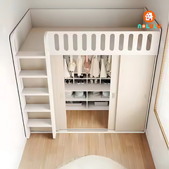 Giường tầng trẻ em thông minh kèm bàn học và tủ quần áo Nolulu - GT004