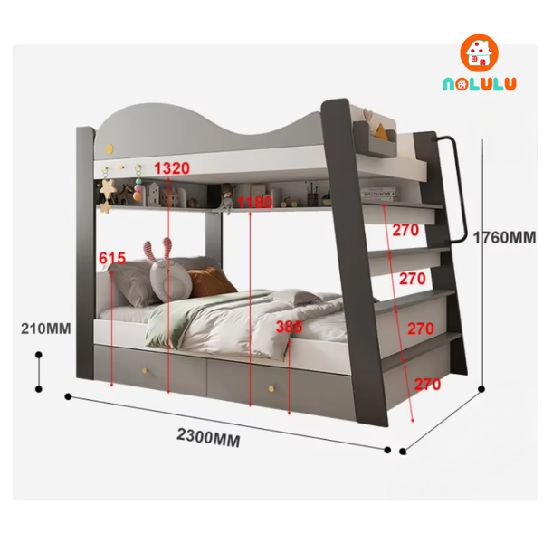 Giường tầng trẻ em thông minh hình cá heo Nolulu - GT005