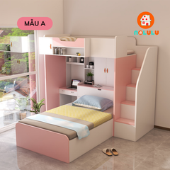 Giường tầng trẻ em thông minh kèm bàn học và tủ sách Nolulu - GT006