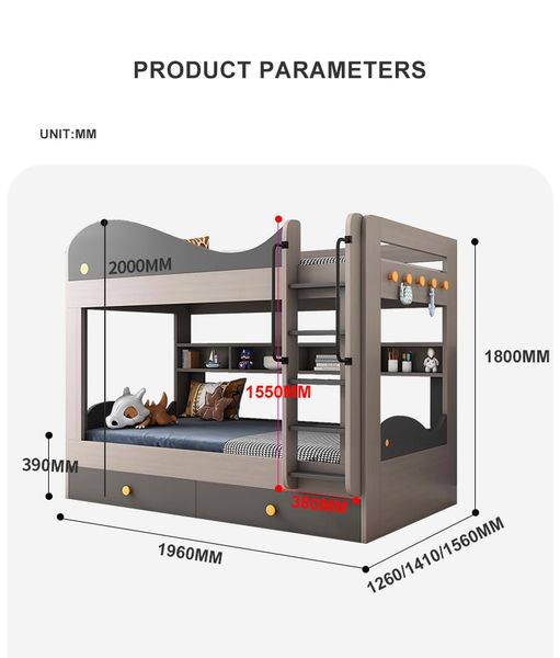Giường Tầng Cá Voi Thông Minh Cho Trẻ GT248