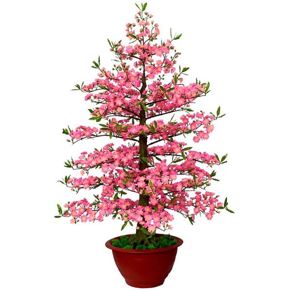 Chậu Hoa Đào Giả Cao 1m65 Trang Trí Tết