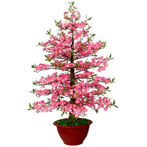 Chậu Hoa Đào Giả Cao 1m65 Trang Trí Tết