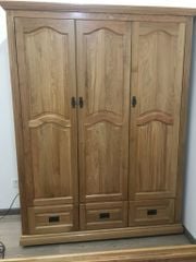 Tủ Quần Áo Panel Gỗ Sồi Mỹ 3 Cánh (1m4)