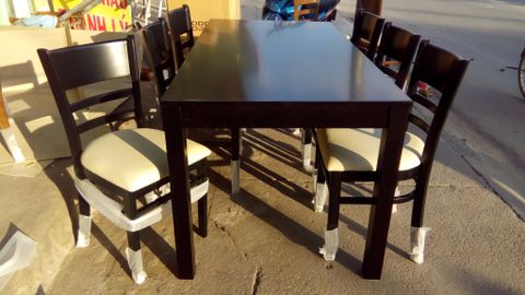 Bộ Bàn Ăn CABIN 6 Ghế (Đen)