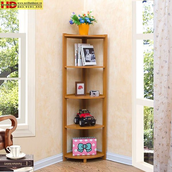 Kệ Góc Nhà 4 Tầng (Nâu)