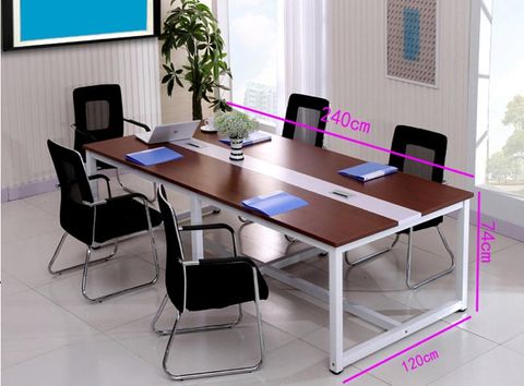 Bàn Họp Gỗ Chân Sắt Thiết Kế Gọn Gàng BC-07