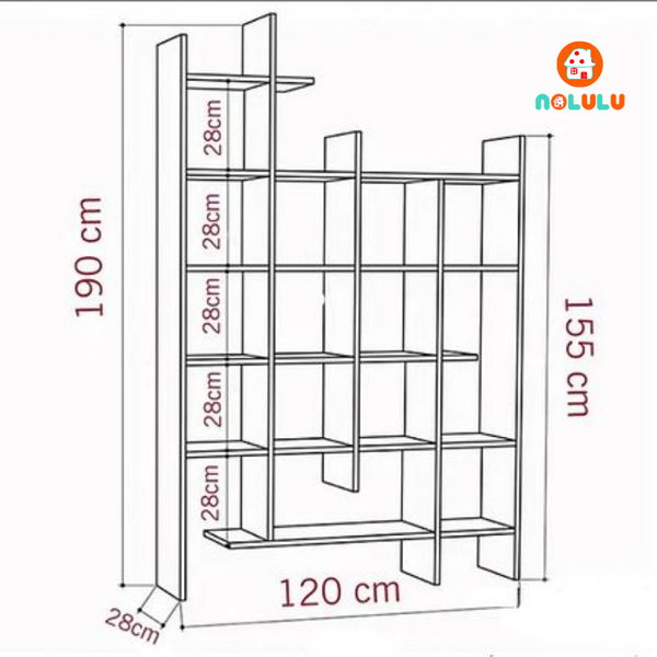 Kệ trang trí phòng khách hiện đại Nolulu - KPK001