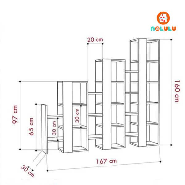 Kệ trang trí phòng khách hiện đại Nolulu - KPK002