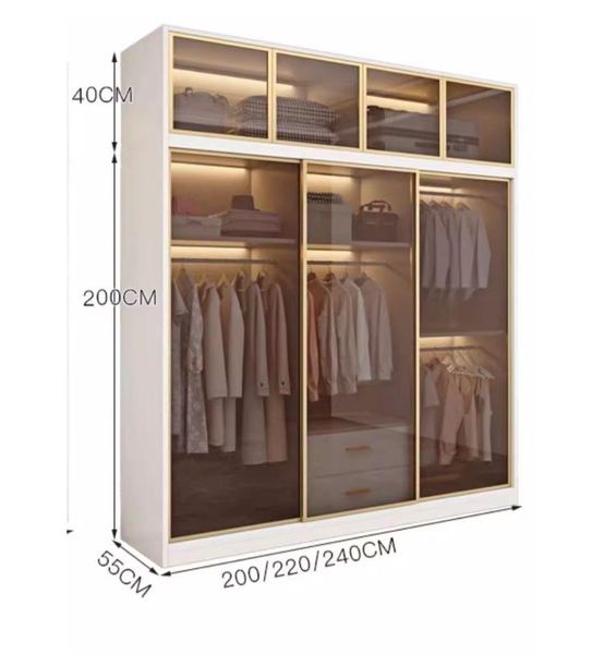 Tủ Quần Áo Nhôm Kính Hiện Đại TQA-086