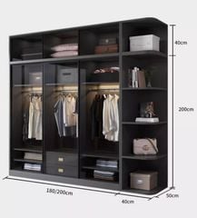 Tủ Quần Áo Nhôm Kính Hiện Đại TQA-085