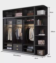 Tủ Quần Áo Nhôm Kính Hiện TQA-085