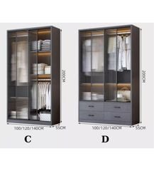 Tủ Quần Áo Kính Hiện Đại TQA-131