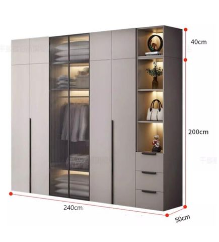 Tủ Áo Cánh Kính Khung Nhôm Sang Trọng TQA-084