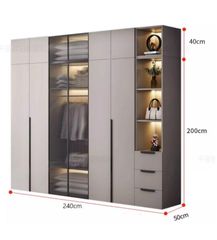 Tủ Áo Cánh Kính Khung Nhôm Sang Trọng TQA-084