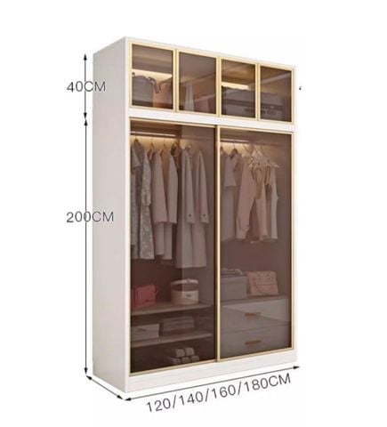 Tủ Quần Áo Nhôm Kính Hiện Đại TQA-086