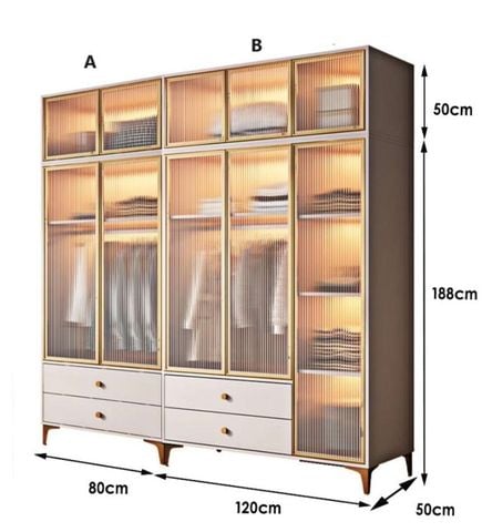 Tủ Quần Áo Nhôm Kính Hiện Đại TQA-087