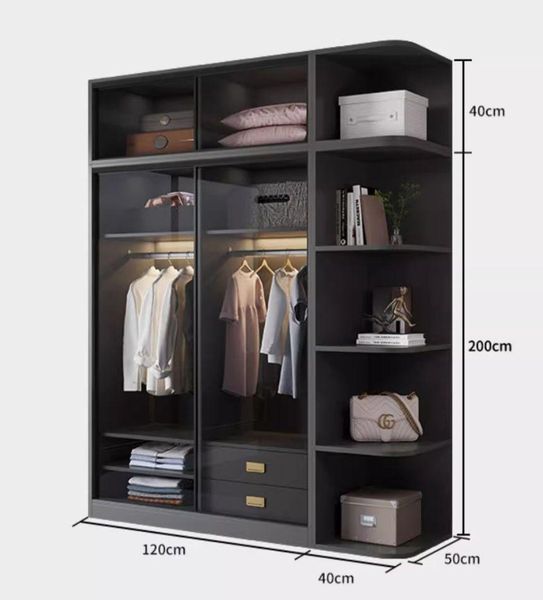 Tủ Quần Áo Nhôm Kính Hiện TQA-085