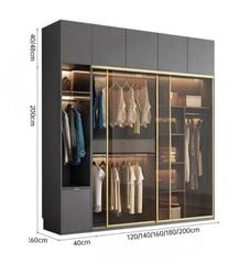 Tủ Quần Áo Cửa Kính Lùa Sang Trọng TQA-133