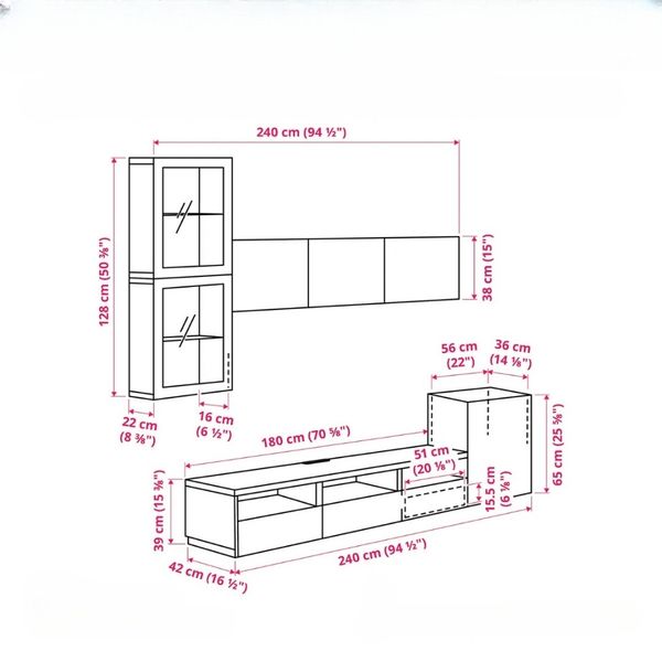 Tủ Tivi Kết Hợp Kệ Treo Tường KTV-379
