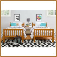 Giường 2 Tầng Gỗ Tự Nhiên Uni (1m-1m)+2 Hộc Tủ