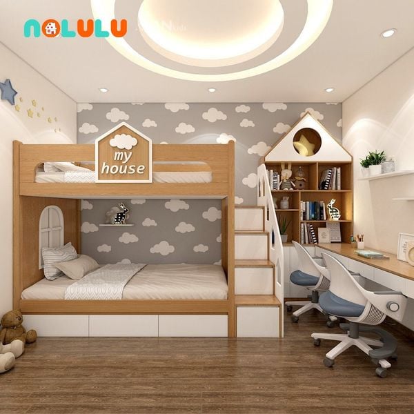 Phòng Ngủ Cho Bé Trai Tích Hợp Giường Tầng – BT50