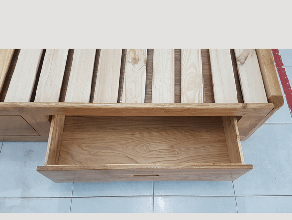 Giường 1.6M 2 Ngăn Kéo Kiểu Nhật - Gỗ Sồi Mỹ