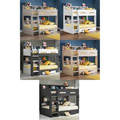 Giường Tầng Hiện Đại Kết Hợp Kệ GT078