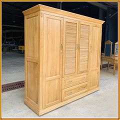 Tủ Quần Áo NO-20 Gỗ Sồi Mỹ 4 Cánh (2m)