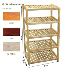 Kệ Giày Dép 5 Tầng Rộng 45cm