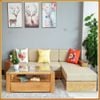 Bộ Sofa Góc L - Shaped - Gỗ Sồi Mỹ (Nệm Cream)