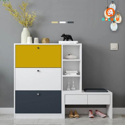 Tủ giày cao cấp kết hợp ghế ngồi ghế Nolulu - TGCC004