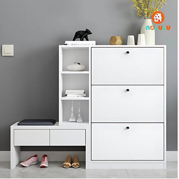 Tủ giày cao cấp kết hợp ghế ngồi ghế Nolulu - TGCC004
