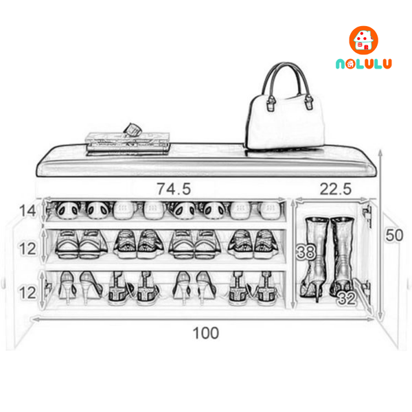 Tủ giày cao cấp kết hợp ghế ngồi Nolulu - TGCC005