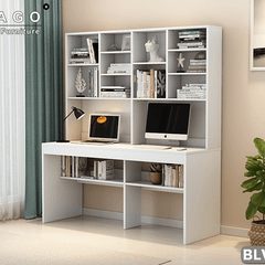 Bàn Học Sinh Thiết Kế Đôi Tích Hợp Kệ Sách BH-260