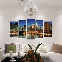 Tranh treo phòng khách thành phố đêm