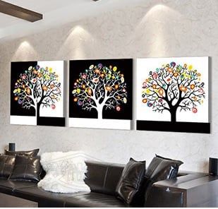 Tranh treo tường cây trắng đen