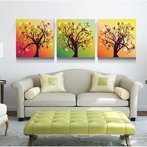 Tranh treo tường phòng khách cây sắc màu