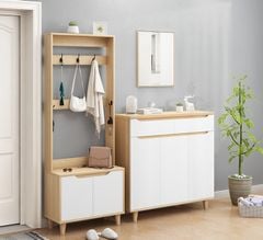 Set Tủ Giày Cao Cấp Kết Hợp Ghế Ngồi + Móc Đồ TG-K64