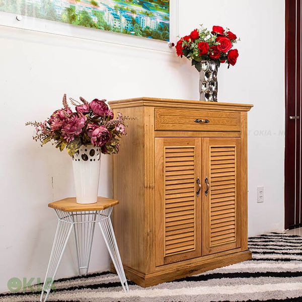 Tủ Giày Dép Gỗ Sồi Mỹ (Rộng 80cm x Cao 1m)
