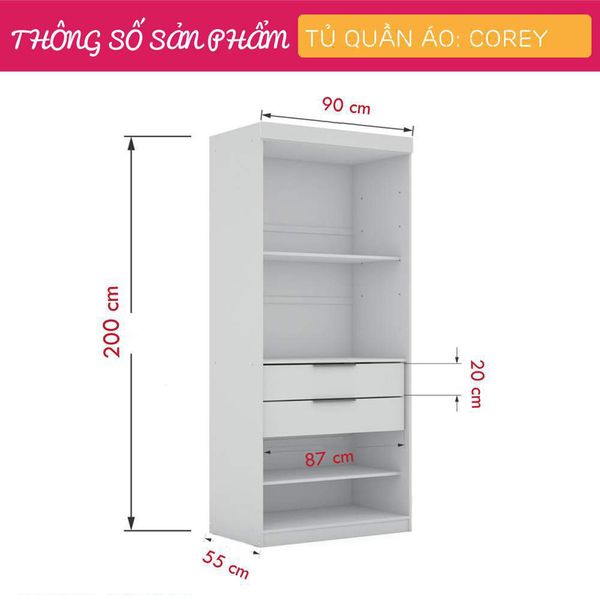 Tủ quần áo cho bé Corey