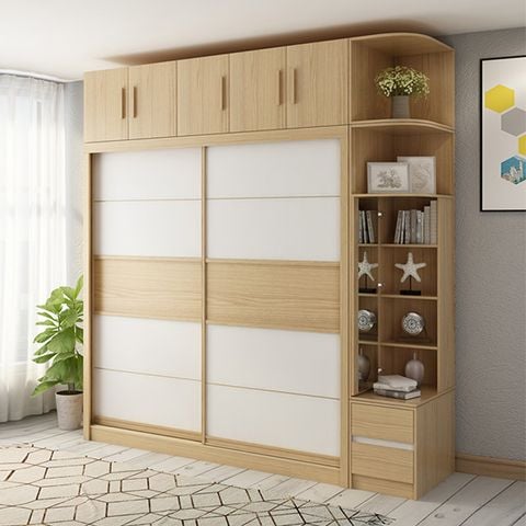 Tủ Quần Áo DTA07 Cánh Lùa Liền Kệ Trang Trí Cao Cấp