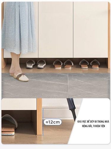 Tủ Giày Đa Năng Lối Ra Vào H-200 Màu Trắng Vân Gỗ