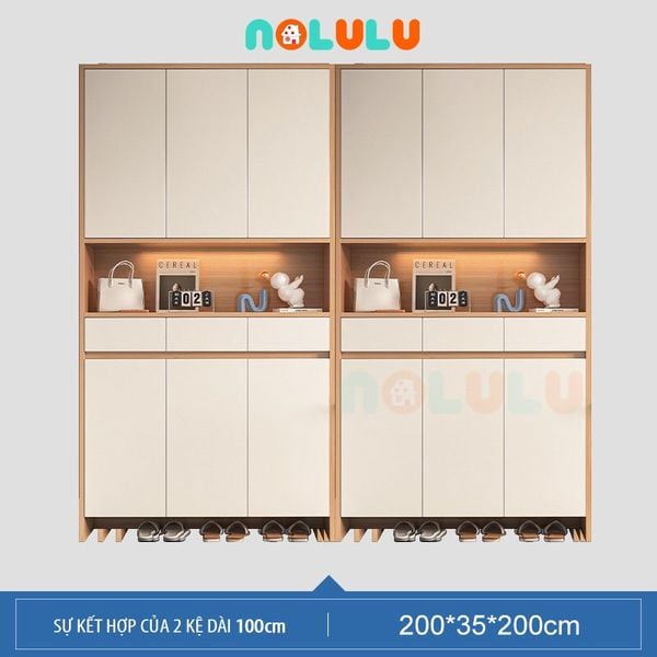 Tủ Giày Đa Năng Lối Ra Vào H-200 Màu Trắng Vân Gỗ