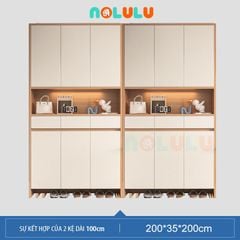 Tủ Giày Đa Năng Lối Ra Vào H-200 Màu Trắng Vân Gỗ