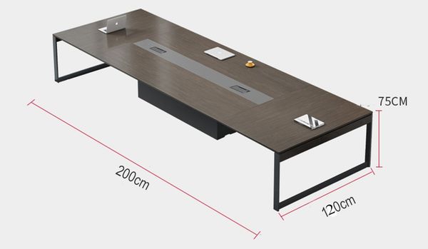 Bàn Họp Gỗ Chân Sắt Thiết Kế Đơn Giản BC-01