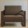 Square Walnut - Sofa Đơn : Nệm Ghế Màu Kem