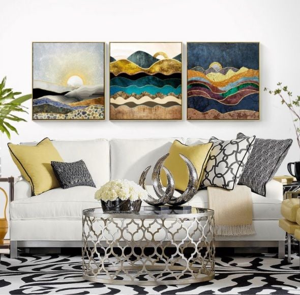 Tranh trừu tượng canvas 3 bức