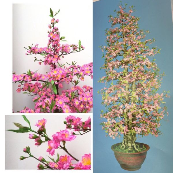 Cây Hoa Đào Giả Cao 3m Trang Trí Tết