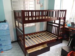 Giường 2 Tầng Xuất Khẩu Amit (1m4/1m4) + 2 Hộc Tủ