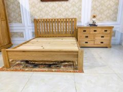 Giường Nan Dọc - Gỗ Sồi Mỹ (1m-1m2-1m4-1m6-1m8)